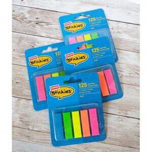 Staples Stickies Page Flags New 4 Packs, Multi Color 1/2" Wide (11147) 125/Pack
